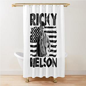 Retro American Flag Ricky Nelson Music Gift Shower Curtain