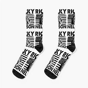 Retro American Flag Ricky Nelson Music Gift Socks