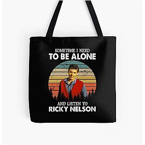 Sometime I Need To Be Alone and Listen To Ricky Nelson Vintage All Over Print Tote Bag