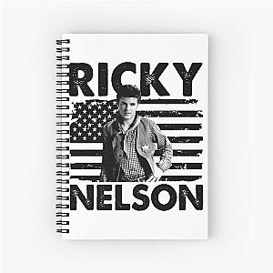 Retro American Flag Ricky Nelson Music Gift Spiral Notebook