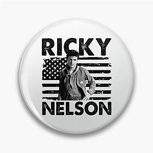 Retro American Flag Ricky Nelson Music Gift Pin