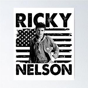 Retro American Flag Ricky Nelson Music Gift Poster