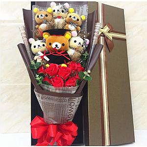 Rilakkuma Teddy Bear Graduation Flower Bouquet