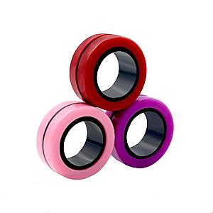 Pink Red Purple Spinner Ring Fidget for Stress Relief