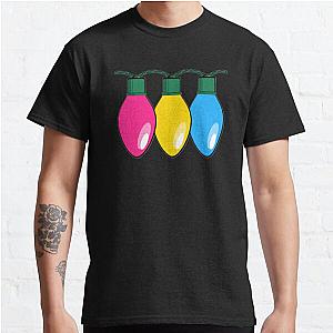 Pan Flag T-shirts - Pansexual Pride Christmas Lights Classic T-Shirt Flagship