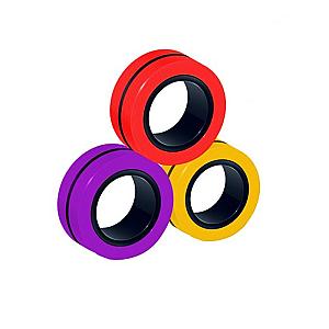 Red Yellow Purple Spinner Ring Fidget for Stress Relief