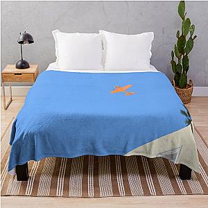 Orange Plane, Blue Sky Homage to Riven Throw Blanket