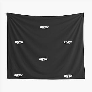 Riven The Exile White Text Tapestry