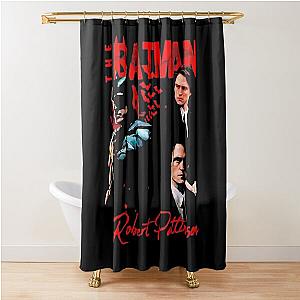 Music Vintage Retro Robert Pattinson Brown Tracksuit Vector Drawing Gifts For Music Fans Shower Curtain