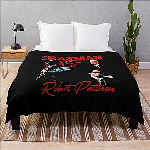 Music Vintage Retro Robert Pattinson Brown Tracksuit Vector Drawing Gifts For Music Fans Throw Blanket