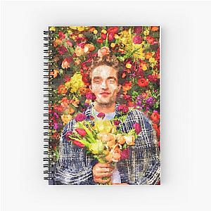 Robert Pattinson Flowers watercolor Spiral Notebook