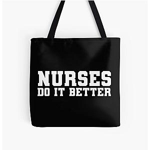 Nurses Do It Better T Shirt -as worn by Robert Plant Jimmy Page All Over Print Tote Bag