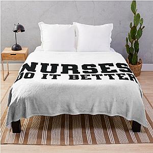 Nurses Do It Better T Shirt -as worn by Robert Plant Jimmy Page Throw Blanket