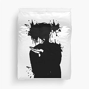 Robert Smith Paint Splatter Silhouette  Duvet Cover