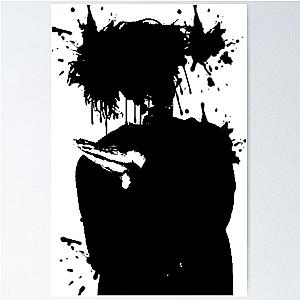 Robert Smith Paint Splatter Silhouette  Poster