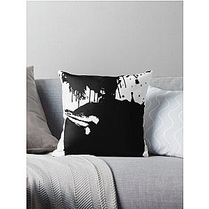 Robert Smith Paint Splatter Silhouette  Throw Pillow