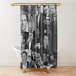 Rob Lowe Actor Black and White Aesthetic Collage Shower Curtain