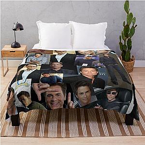 Rob Lowe Actor Aesthetic Collage Throw Blanket