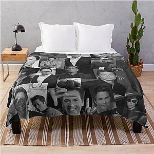 Rob Lowe Actor Black and White Aesthetic Collage Throw Blanket