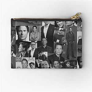 Rob Lowe Actor Black and White Aesthetic Collage Zipper Pouch