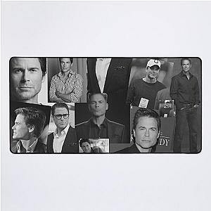 Rob Lowe Actor Black and White Aesthetic Collage Desk Mat