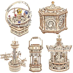 Robotime Rokr Music Box 3D Wooden Puzzle Game Assembly Model Building Kits