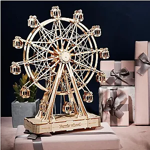 Robotime Rolife 232pcs Rotatable DIY 3D Ferris Wheel Wooden Model Building Block Kits