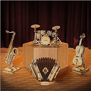 Robotime 3D Musical Instrument Wooden Puzzle Game Toy