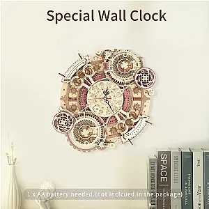 Robotime ROKR LC601 Zodiac Wall Clock 3D Wooden Puzzle Model Building