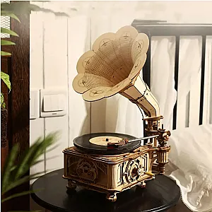 Robotime Hand Crank Classic Gramophone with Music