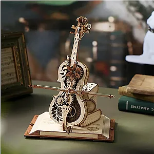 Robotime ROKR 3D Wooden Puzzle Magic Cello Mechanical Music Box