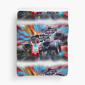 Teammates Kevin Magnussen and Romain Grosjean Duvet Cover