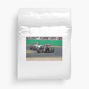 Romain Grosjean and Valtteri Bottas Duvet Cover