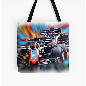 Teammates Kevin Magnussen and Romain Grosjean Tote Bag