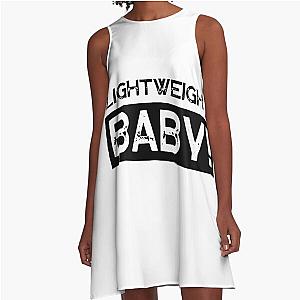 Lightweight Baby Ronnie Coleman Grunge Black White Font Text Design A-Line Dress