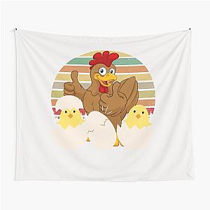 Funny  Chicken Roseanne Chicken Retro Roseanne Chicken Egg For Mom Dad Farms Lovers Tapestry