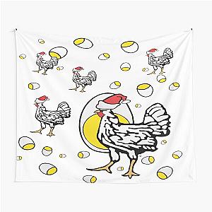 Roseanne Inspired Chicken Shirt Christmas Santa Hat Holiday Original Parody Design Tapestry