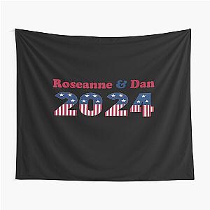 Roseanne Inspired Funny Roseanne & Dan 2024 Campaign Vote Design Tapestry