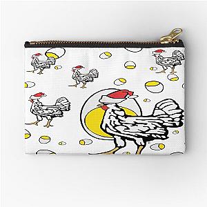 Roseanne Inspired Chicken Shirt Christmas Santa Hat Holiday Original Parody Design Zipper Pouch