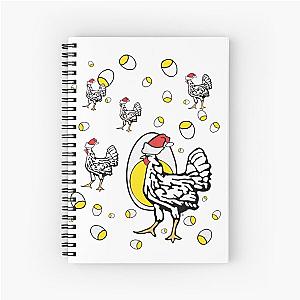 Roseanne Inspired Chicken Shirt Christmas Santa Hat Holiday Original Parody Design Spiral Notebook