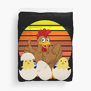 Funny  Chicken Roseanne Chicken Retro Roseanne Chicken Egg For Mom Dad Farms Lovers Duvet Cover