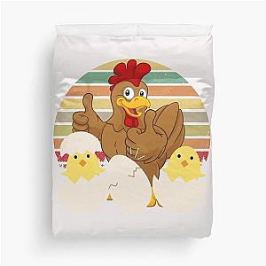 Funny  Chicken Roseanne Chicken Retro Roseanne Chicken Egg For Mom Dad Farms Lovers Duvet Cover