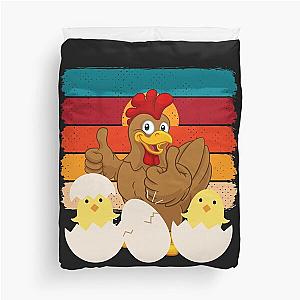 Funny  Chicken Roseanne Chicken Retro Roseanne Chicken Egg For Mom Dad Farms Lovers Duvet Cover