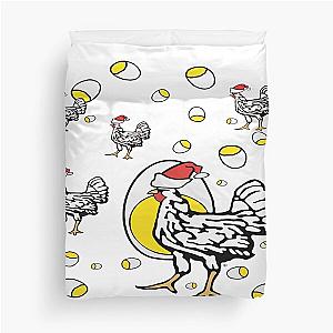 Roseanne Inspired Chicken Shirt Christmas Santa Hat Holiday Original Parody Design Duvet Cover