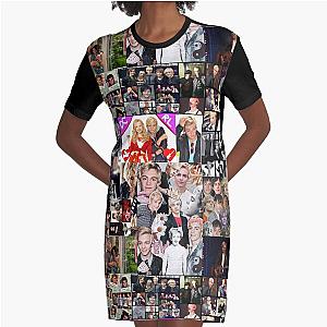 Ross Lynch Abstract Micro Collage Graphic T-Shirt Dress