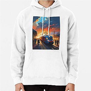 The atmosphere of train stations during rush hour Pullover Hoodie