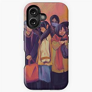 Illustration of rush hour in transportation, iPhone Case