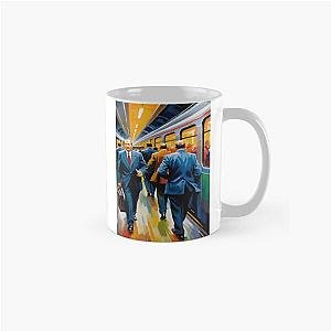 The atmosphere of the train station during rush hour classic mug.
