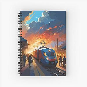 Spiral Notebook the atmosphere of train stations during rush hour