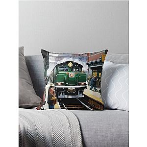 Throw Pillow of the train station during rush hour